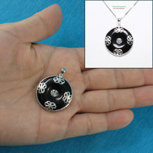 Load image into Gallery viewer, Solid Sterling Silver 925 Butterflies Black Onyx Pendant