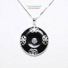 Load image into Gallery viewer, Solid Sterling Silver 925 Butterflies Black Onyx Pendant