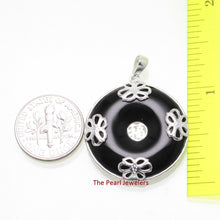 Load image into Gallery viewer, Solid Sterling Silver 925 Butterflies Black Onyx Pendant