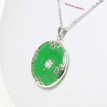 Load image into Gallery viewer, Solid Sterling Silver 925 Butterflies Green Jade Pendant