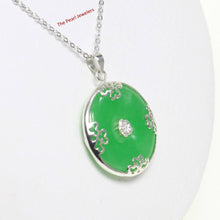 Load image into Gallery viewer, Solid Sterling Silver 925 Butterflies Green Jade Pendant
