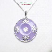 Load image into Gallery viewer, Solid Sterling Silver 925 Butterflies Lavender Jade Pendant