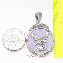Load image into Gallery viewer, Solid Sterling Silver 925 Eagle Lavender Jade Pendant