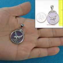 Load image into Gallery viewer, Solid Sterling Silver 925 Eagle Lavender Jade Pendant