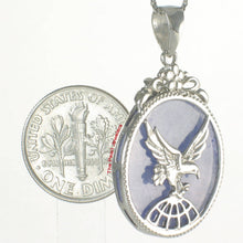 Load image into Gallery viewer, Solid Sterling Silver 925 Eagle Lavender Jade Pendant