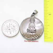 Load image into Gallery viewer, Solid Sterling Silver 925 Kuan Yin Mother of Pearl Pendant