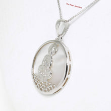 Load image into Gallery viewer, Solid Sterling Silver 925 Kuan Yin Mother of Pearl Pendant
