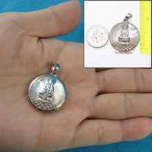 Load image into Gallery viewer, Solid Sterling Silver 925 Kuan Yin Mother of Pearl Pendant