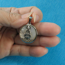 Load image into Gallery viewer, Solid Sterling Silver 925 Kuan Yin Mother of Pearl Pendant