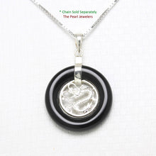 Load image into Gallery viewer, Solid Sterling Silver Dragon Black Onyx Pendant