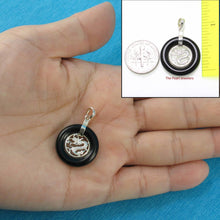 Load image into Gallery viewer, Solid Sterling Silver Dragon Black Onyx Pendant
