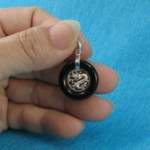 Load image into Gallery viewer, Solid Sterling Silver Dragon Black Onyx Pendant