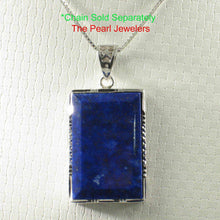 Load image into Gallery viewer, Solid Sterling Silver Large Rectangle Lapis Lazuli Pendant