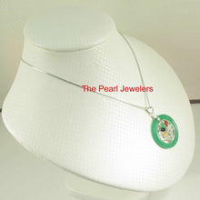 Load image into Gallery viewer, Solid Sterling Silver Multi-Color Flower Basket Green Jade Pendant