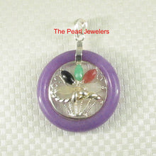 Load image into Gallery viewer, Solid Sterling Silver Multi-Color Flower Basket Lavender Jade Pendant
