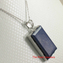 Load image into Gallery viewer, Solid Sterling Silver Rectangle Lapis Lazuli Pendant