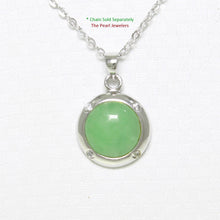 Load image into Gallery viewer, Solid Sterling Silver 925 Dome Green Jade & CZ Pendant
