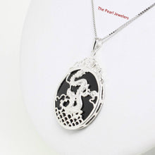Load image into Gallery viewer, Solid Sterling Silver 925 Dragon Carving Black Onyx Pendant