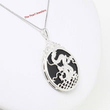 Load image into Gallery viewer, Solid Sterling Silver 925 Dragon Carving Black Onyx Pendant
