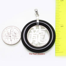Load image into Gallery viewer, Solid Sterling Silver 925 Dragon Black Onyx Ring Pendant