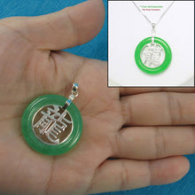 Load image into Gallery viewer, Solid Sterling Silver 925 Dragon Green Jade Ring Pendant