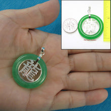 Load image into Gallery viewer, Solid Sterling Silver 925 Dragon Green Jade Ring Pendant
