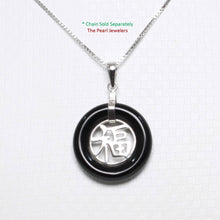 Load image into Gallery viewer, Solid Sterling Silver .925 Good Fortune Black Onyx Ring Pendant