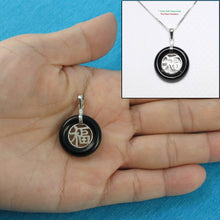 Load image into Gallery viewer, Solid Sterling Silver .925 Good Fortune Black Onyx Ring Pendant