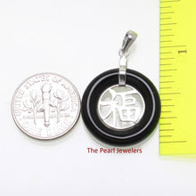 Load image into Gallery viewer, Solid Sterling Silver .925 Good Fortune Black Onyx Ring Pendant