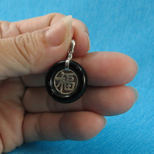 Load image into Gallery viewer, Solid Sterling Silver .925 Good Fortune Black Onyx Ring Pendant