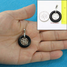 Load image into Gallery viewer, Solid Sterling Silver .925 Good Fortune Black Onyx Ring Pendant
