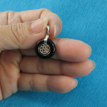 Load image into Gallery viewer, Solid Sterling Silver .925 Good Fortune Black Onyx Ring Pendant