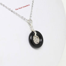 Load image into Gallery viewer, Solid Sterling Silver .925 Good Fortune Black Onyx Ring Pendant