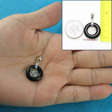 Load image into Gallery viewer, Solid Sterling Silver .925 Good Fortune Black Onyx Ring Pendant