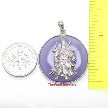 Load image into Gallery viewer, Solid Sterling Silver 925 Guan Gong Cabochon Lavender Jade Pendant