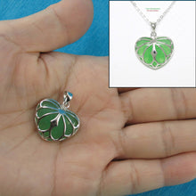 Load image into Gallery viewer, Solid Sterling Silver 925 Love & Heart Green Jade Pendant