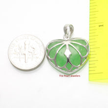 Load image into Gallery viewer, Solid Sterling Silver 925 Love & Heart Green Jade Pendant