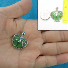 Load image into Gallery viewer, Solid Sterling Silver 925 Love & Heart Green Jade Pendant