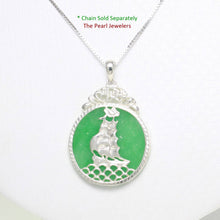 Load image into Gallery viewer, Sterling Silver 925 Yacht Carving Green Jade Pendant