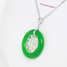 Load image into Gallery viewer, Sterling Silver Good Fortunes Jade Pendant