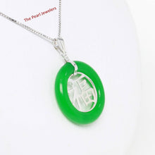 Load image into Gallery viewer, Sterling Silver Good Fortunes Jade Pendant