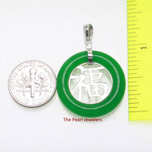 Load image into Gallery viewer, Sterling Silver Good Fortunes Jade Pendant