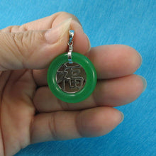 Load image into Gallery viewer, Sterling Silver Good Fortunes Jade Pendant
