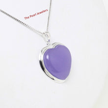 Load image into Gallery viewer, Sterling Silver Heart Lavender Jade Pendant
