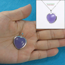 Load image into Gallery viewer, Sterling Silver Heart Lavender Jade Pendant