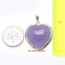 Load image into Gallery viewer, Sterling Silver Heart Lavender Jade Pendant