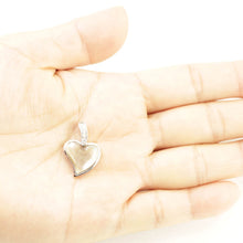 Load image into Gallery viewer, Sterling Silver Heart Mother of Pearl & Cubic Zirconia Pendant