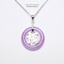 Load image into Gallery viewer, Sterling Silver Good Fortunes Lavender Jade Pendant