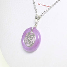 Load image into Gallery viewer, Sterling Silver Good Fortunes Lavender Jade Pendant