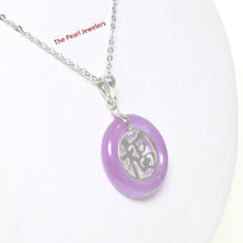 Load image into Gallery viewer, Sterling Silver Good Fortunes Lavender Jade Pendant